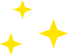 three sparkling stars